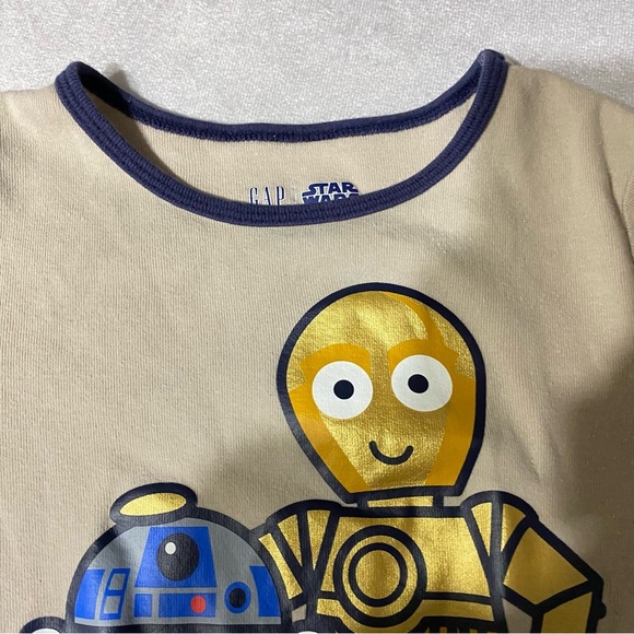 GAP Star Wars Pajama Tops Lot Of 2 Chewbacca C3PO R2-D2 Size 5 Toddler - Picture 11 of 13